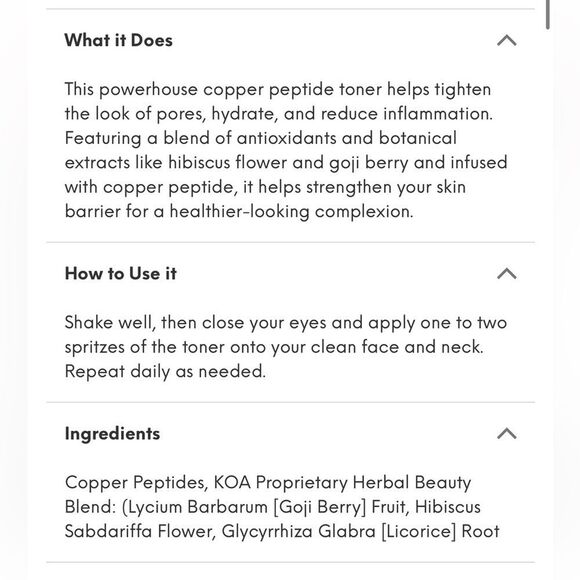$15 🌙 Koa Life Copper Peptide Toner 🆕‎ FULL SZ - Picture 4 of 4